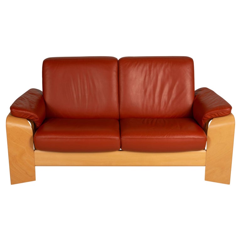Stressless Pegasus Leather Sofa Red Two Seater Couch at 1stDibs | couch for  two
