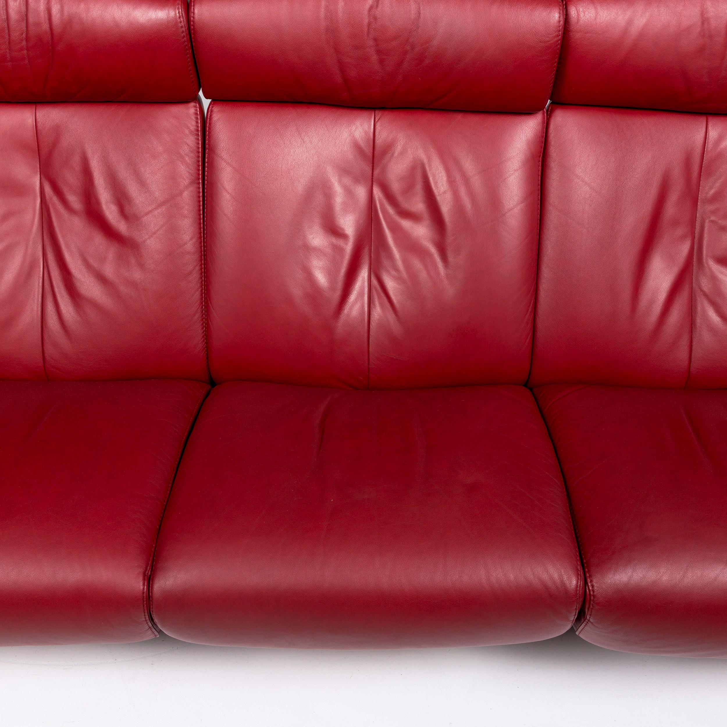 Modern Stressless Pegasus Leather Sofa Set 1 Two-Seat 2 Armchair 1 Stool