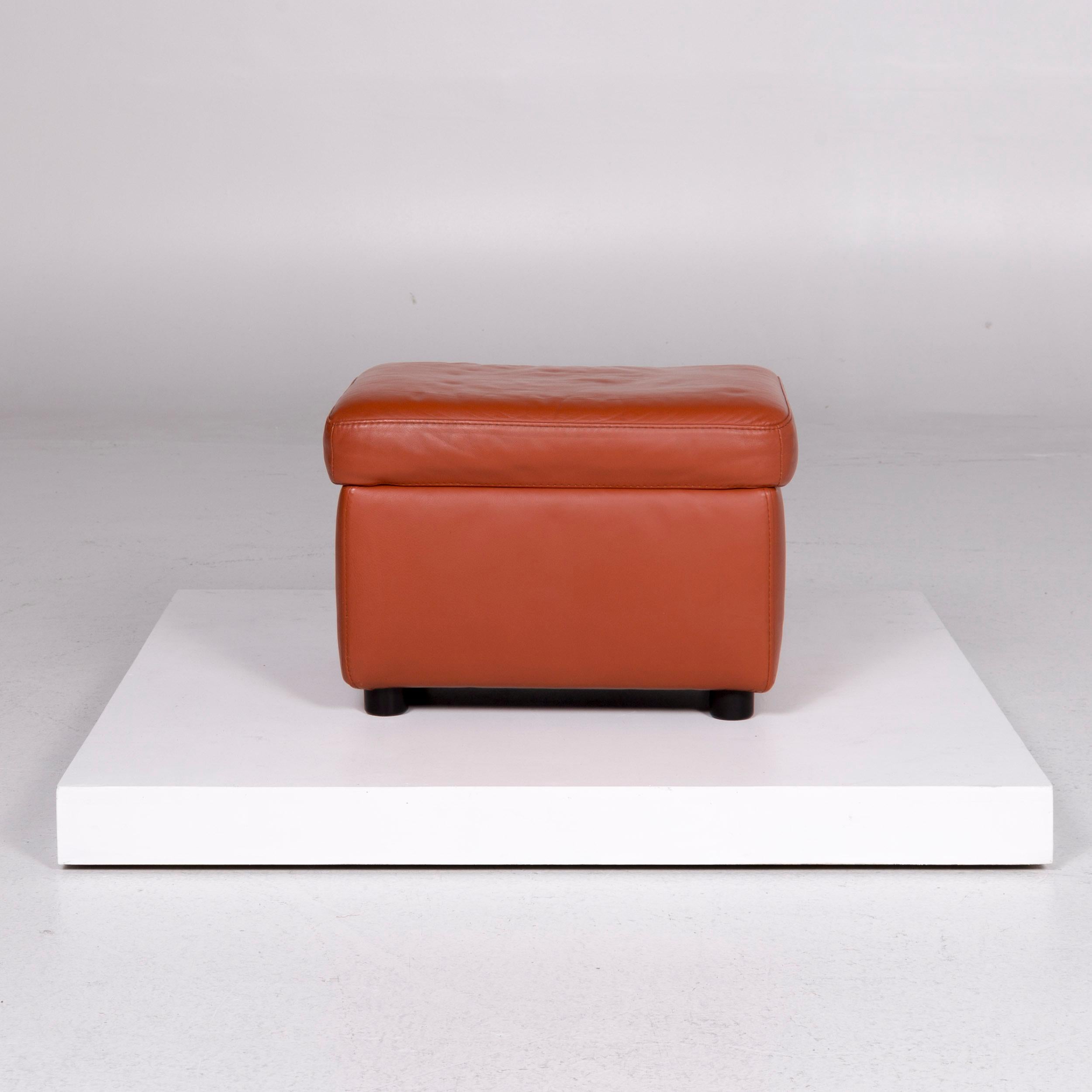 Stressless Pegasus Fauteuil Cuir Terracotta Marron Terracotta Incl. Tabouret en vente 7