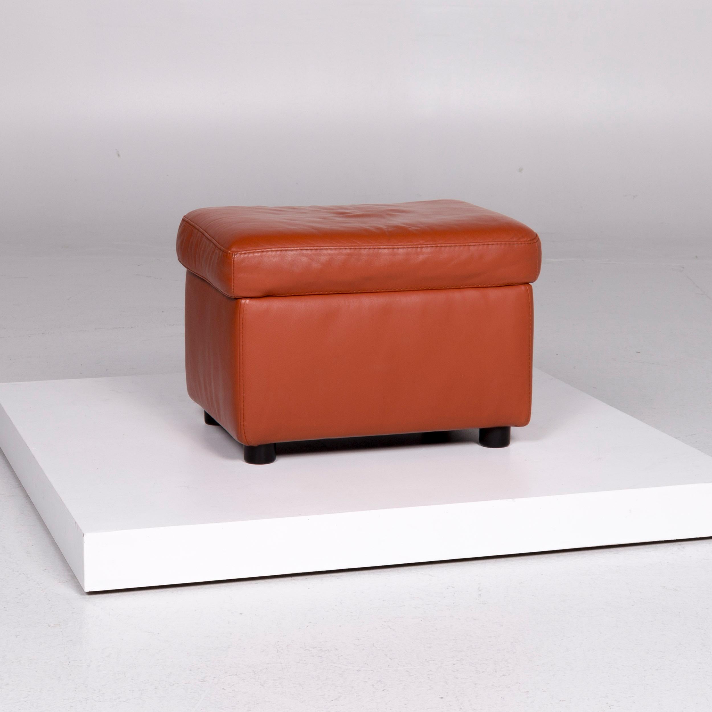 Stressless Pegasus Fauteuil Cuir Terracotta Marron Terracotta Incl. Tabouret en vente 9