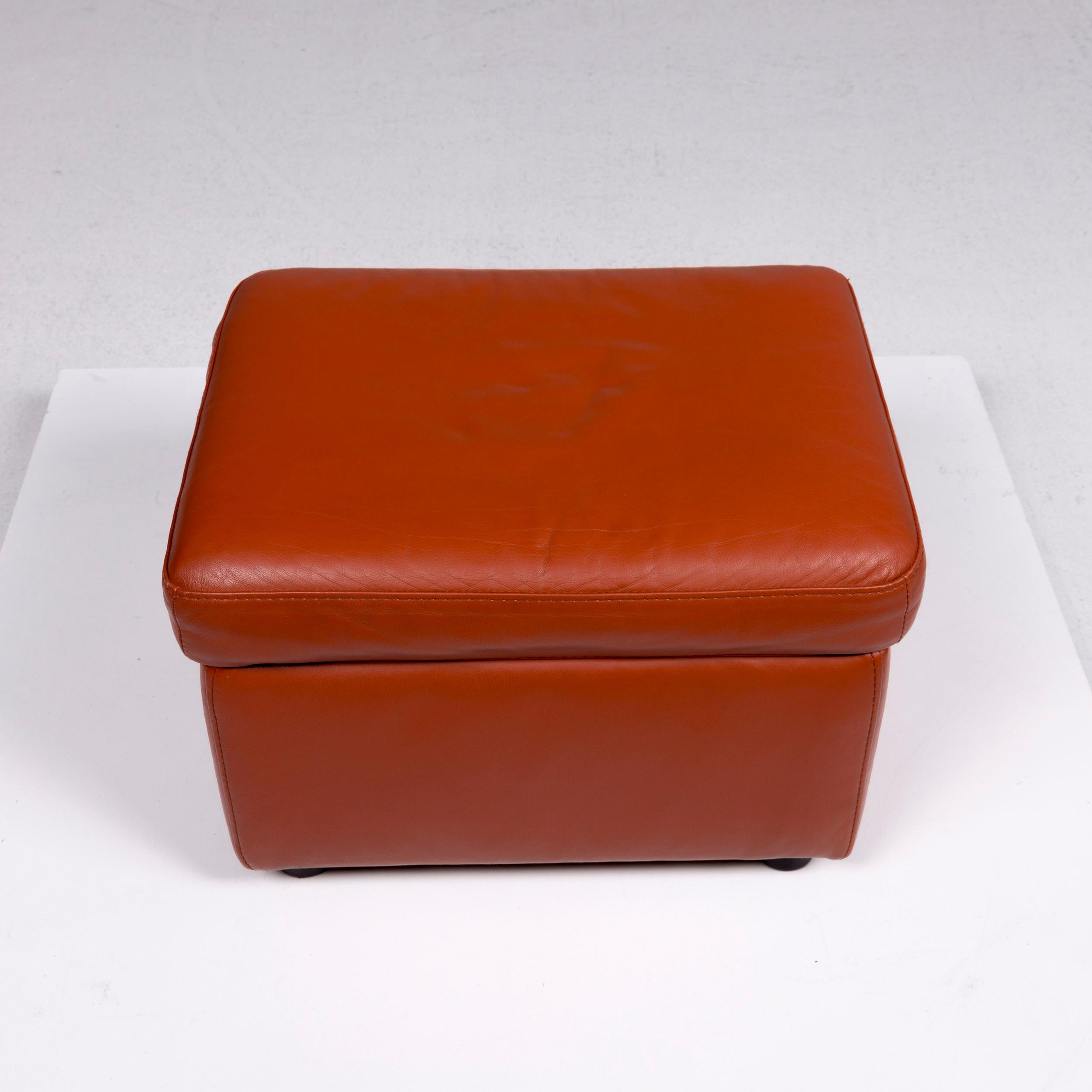 Stressless Pegasus Fauteuil Cuir Terracotta Marron Terracotta Incl. Tabouret en vente 12