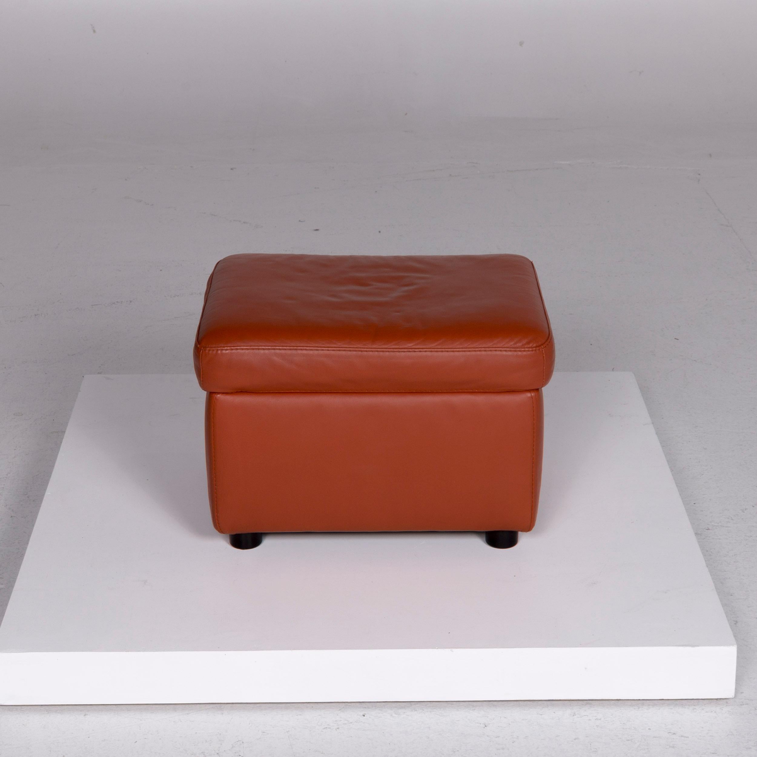Stressless Pegasus Fauteuil Cuir Terracotta Marron Terracotta Incl. Tabouret en vente 13