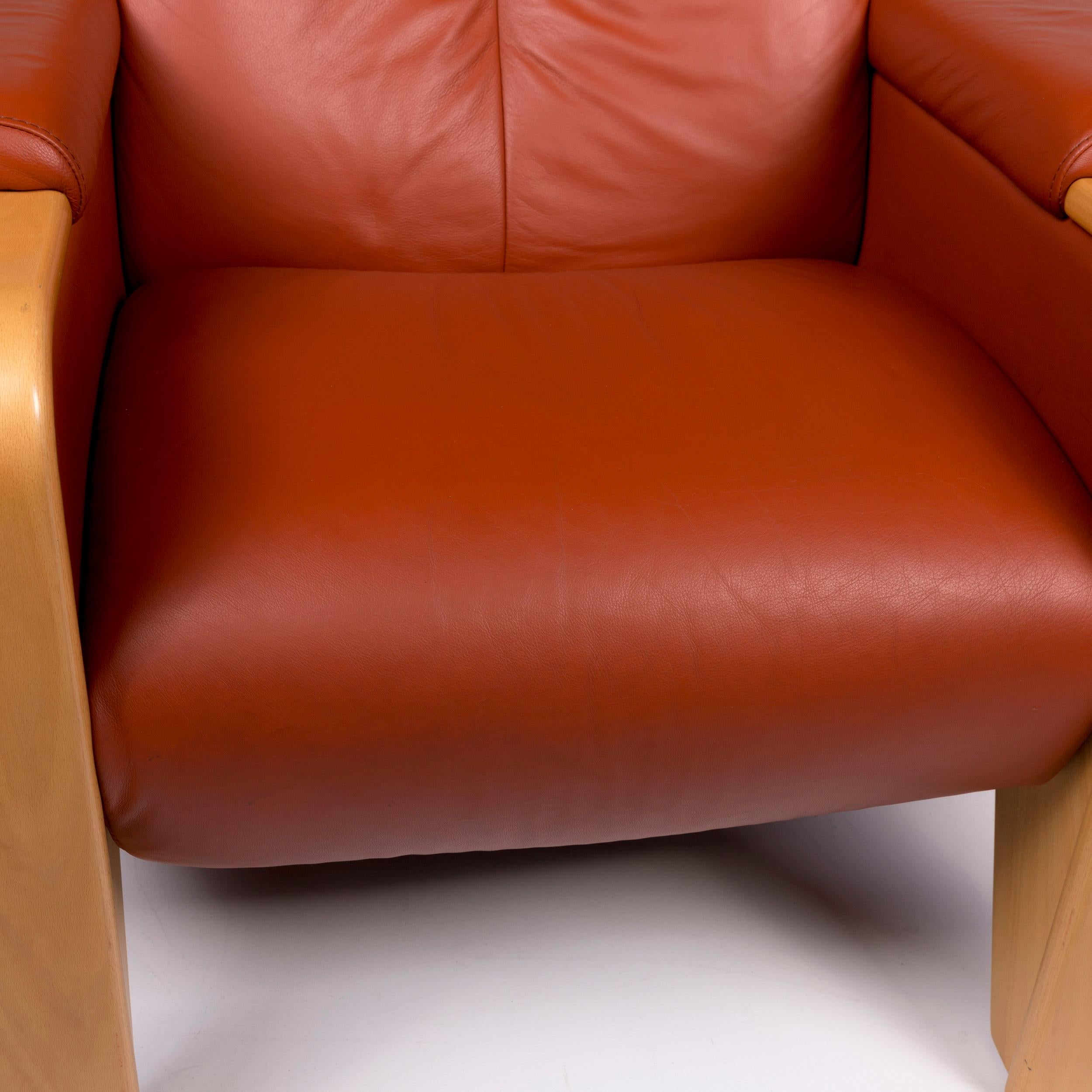 Stressless Pegasus Fauteuil Cuir Terracotta Marron Terracotta Incl. Tabouret Bon état - En vente à Cologne, DE