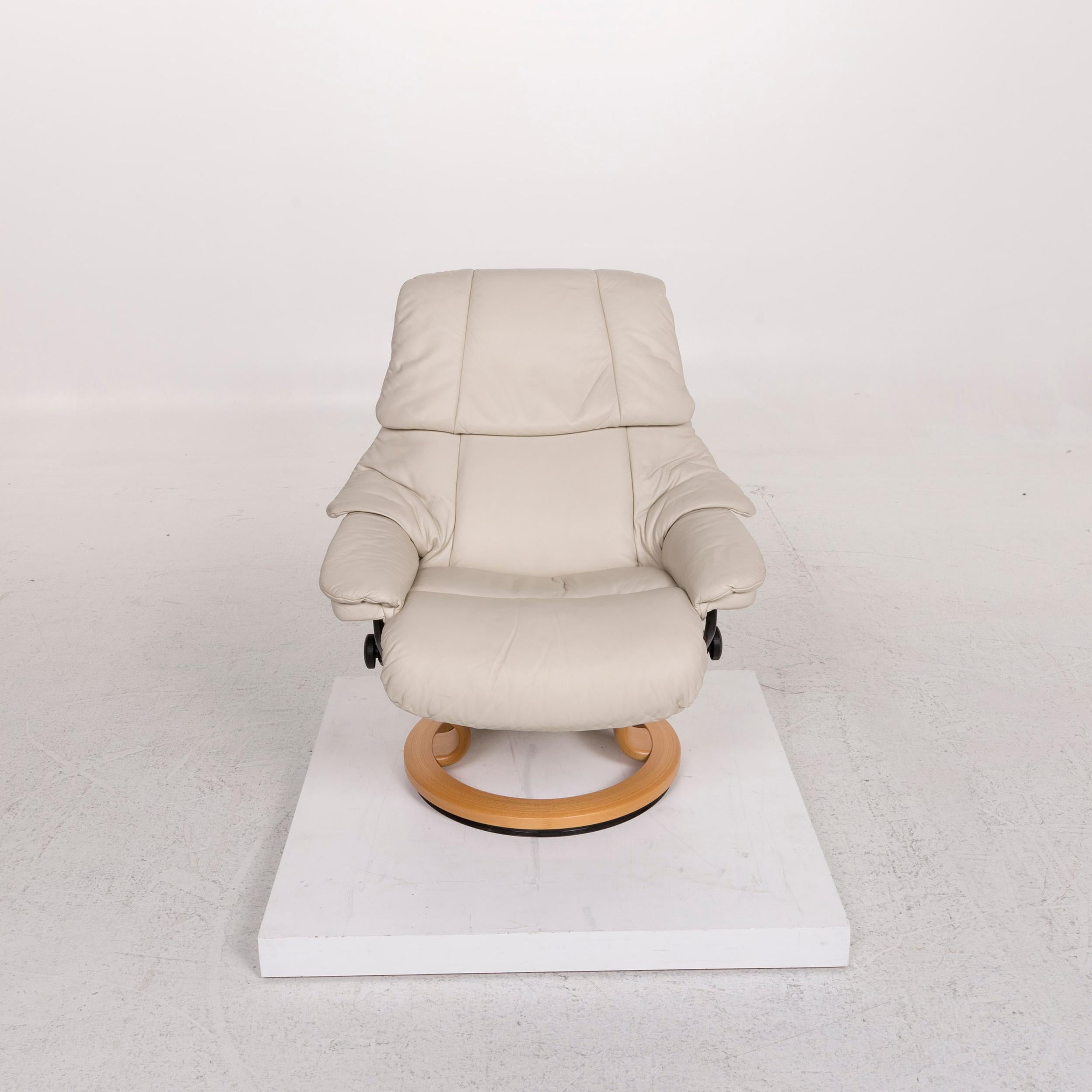 Stressless Reno Leather Armchair Cream Armchair Set Including Relax Function 1