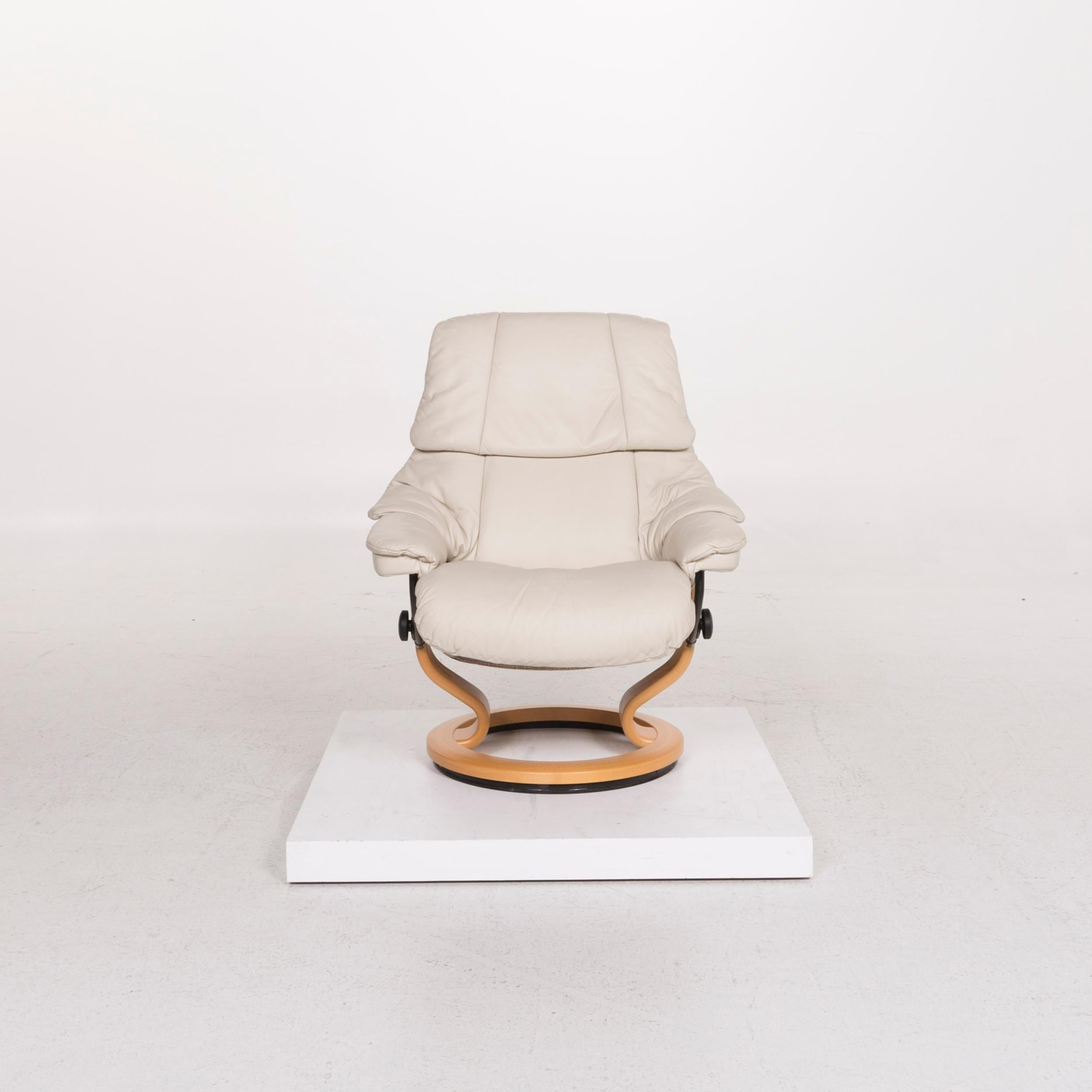 Stressless Reno Leather Armchair Cream Armchair Set Including Relax Function 2