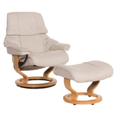 Stressless Reno Leather Armchair Cream Armchair Set Including Relax Function