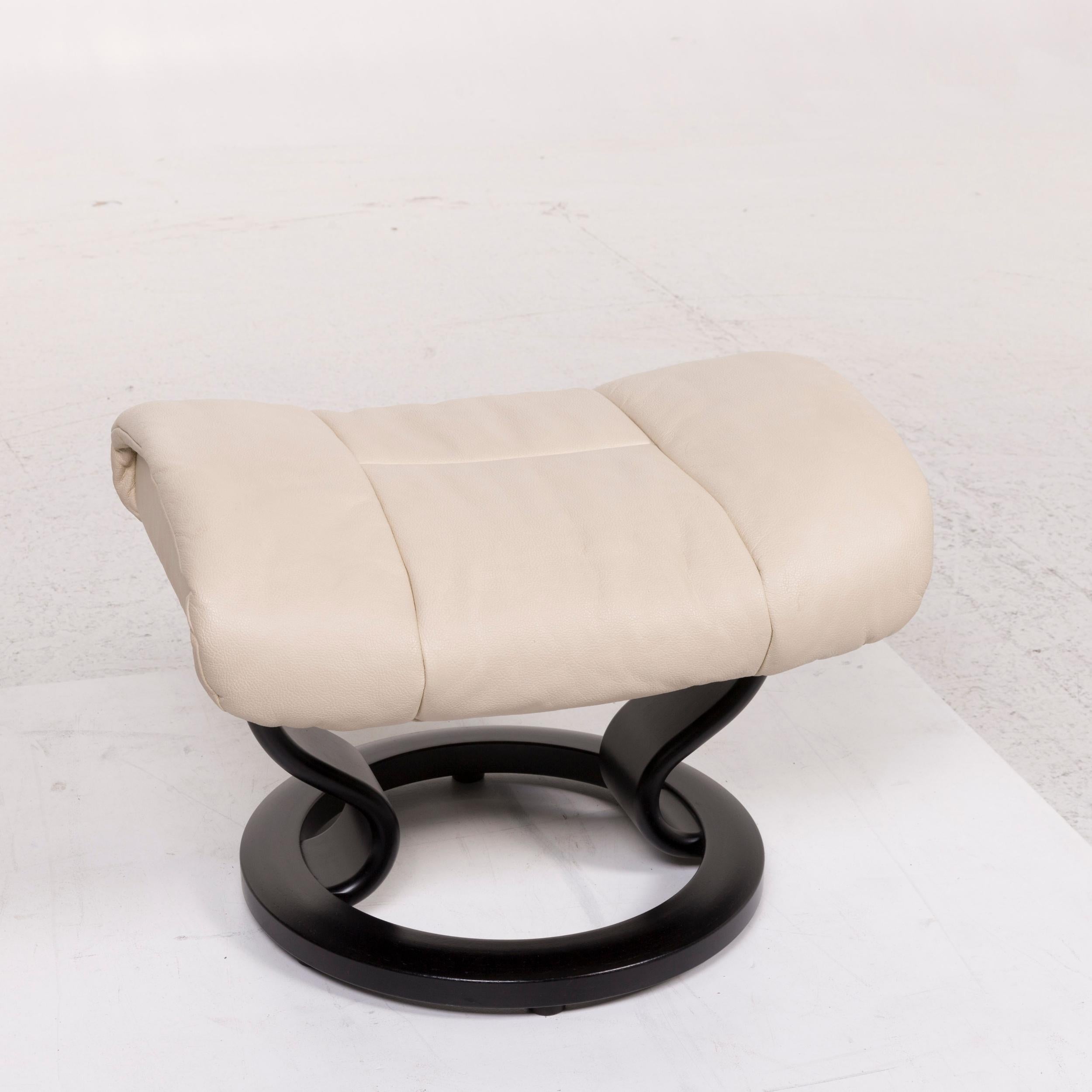 Stressless Reno Leather Armchair Cream Incl. Stool 5