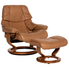 Stressless Reno Leather Armchair Incl. Stool Brown Function Relaxation Function