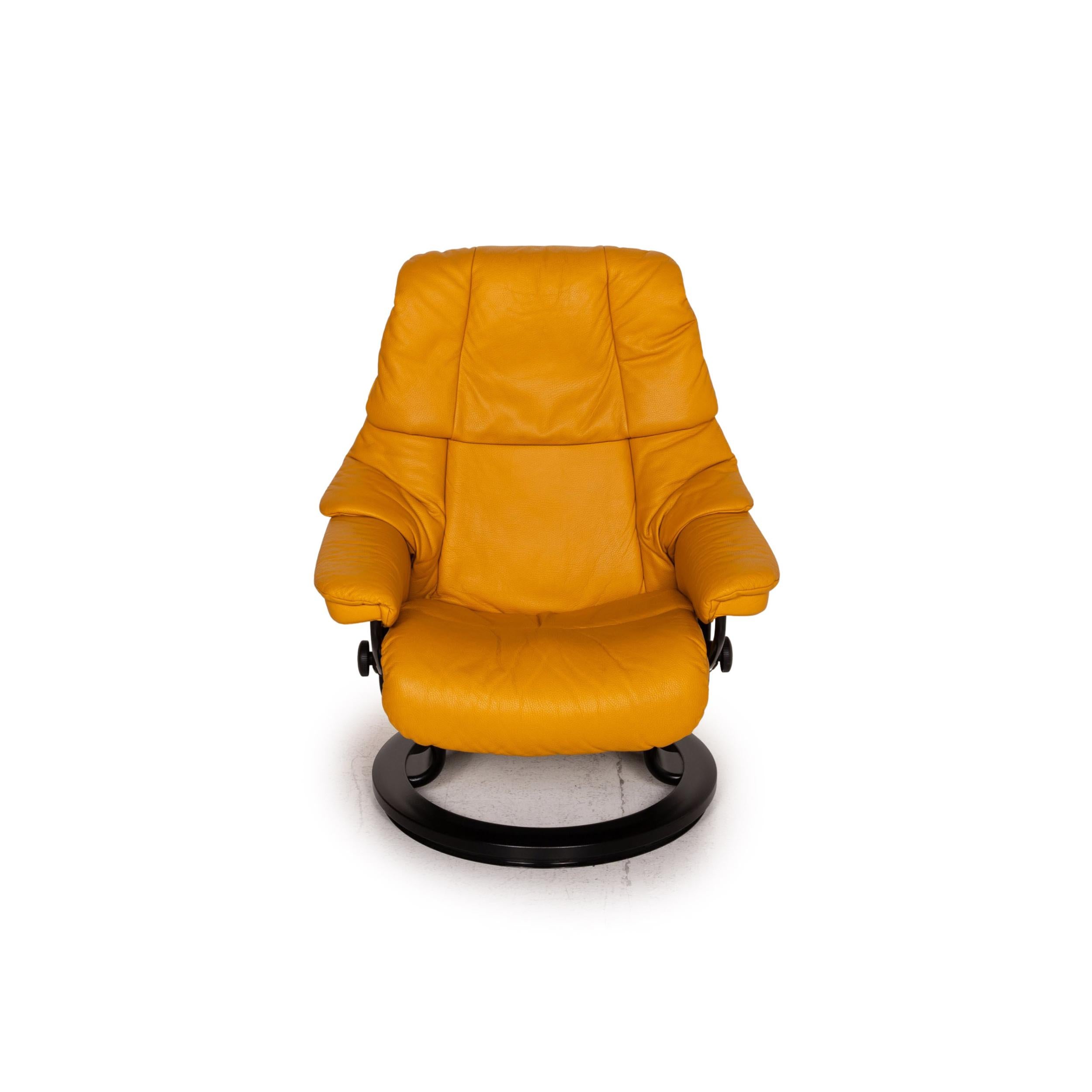 Stressless Reno Leather Recliner Yellow Armchair 1