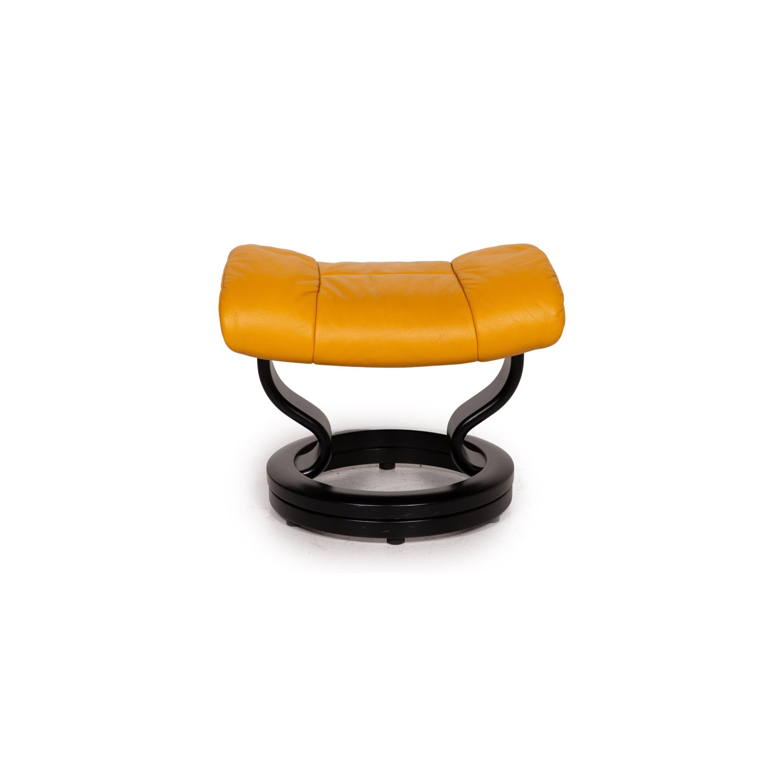 Stressless Reno Leather Recliner Yellow Armchair 5