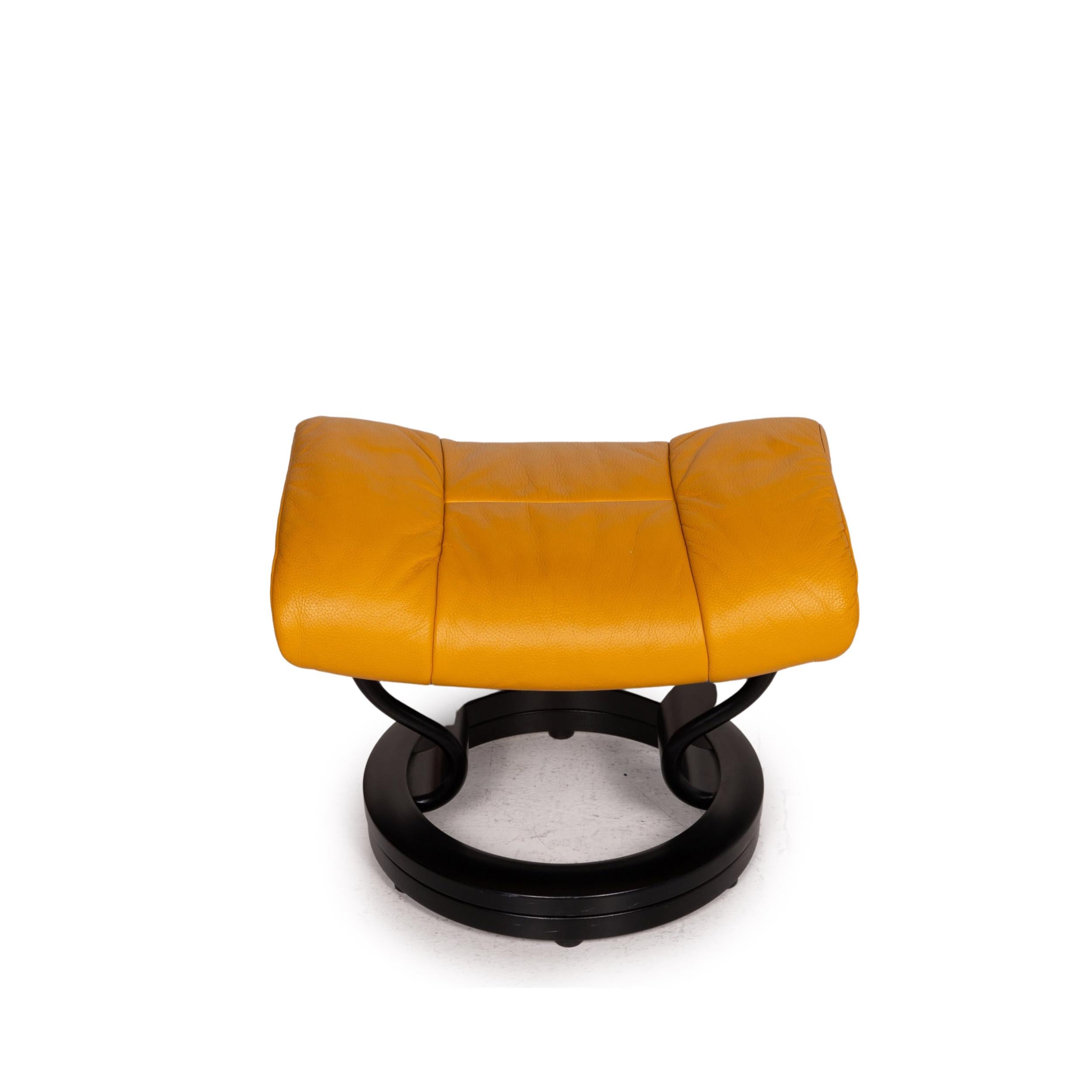 Stressless Reno Leather Recliner Yellow Armchair 8