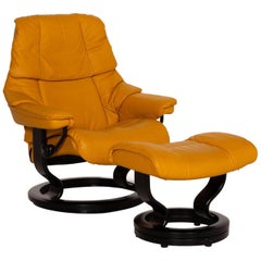 Stressless Reno Leather Recliner Yellow Armchair