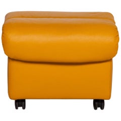 Stressless Soft Leather Stool Yellow