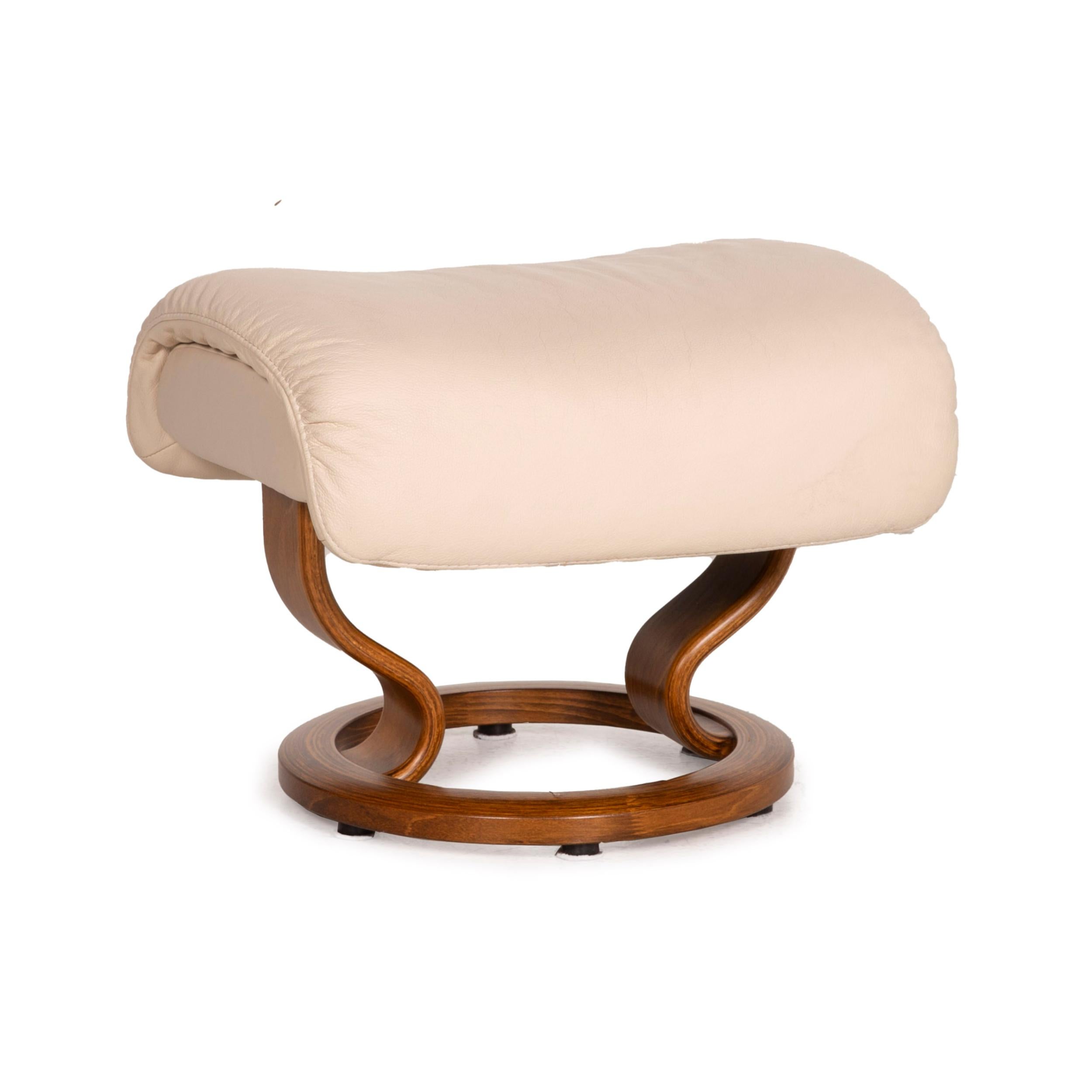 Stressless Vision Leather Armchair Cream Incl. Stool Relaxation Function 7
