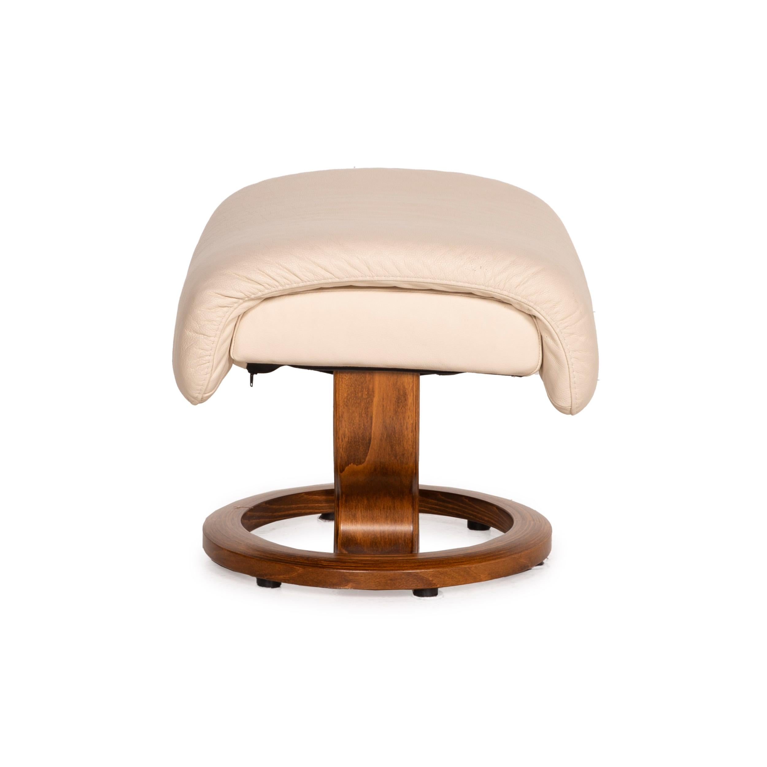 Stressless Vision Leather Armchair Cream Incl. Stool Relaxation Function 8