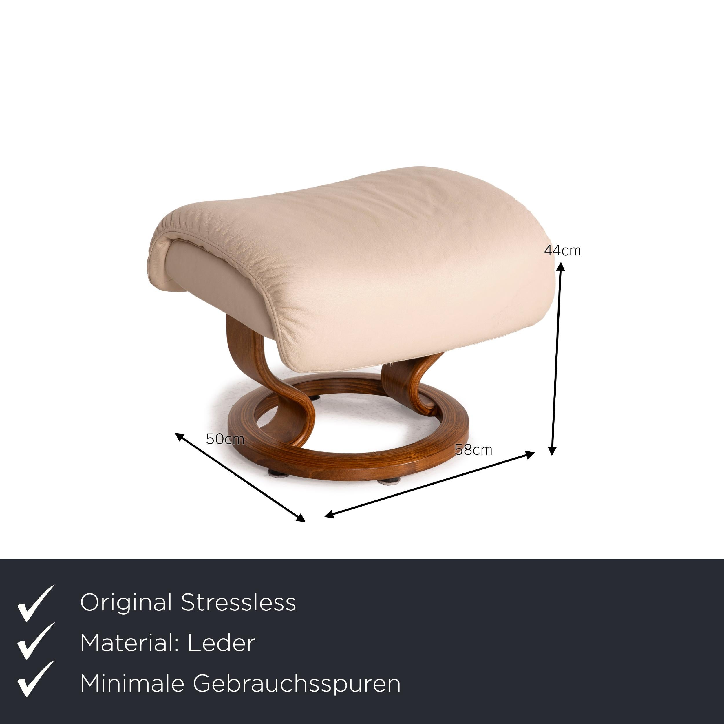 Modern Stressless Vision Leather Armchair Cream Incl. Stool Relaxation Function