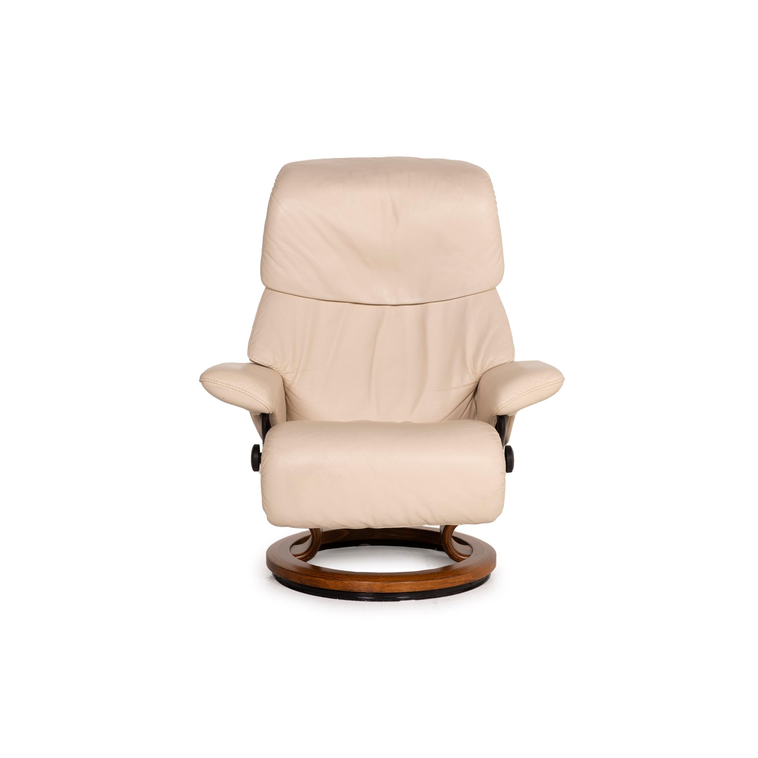 Stressless Vision Leather Armchair Cream Incl. Stool Relaxation Function 3