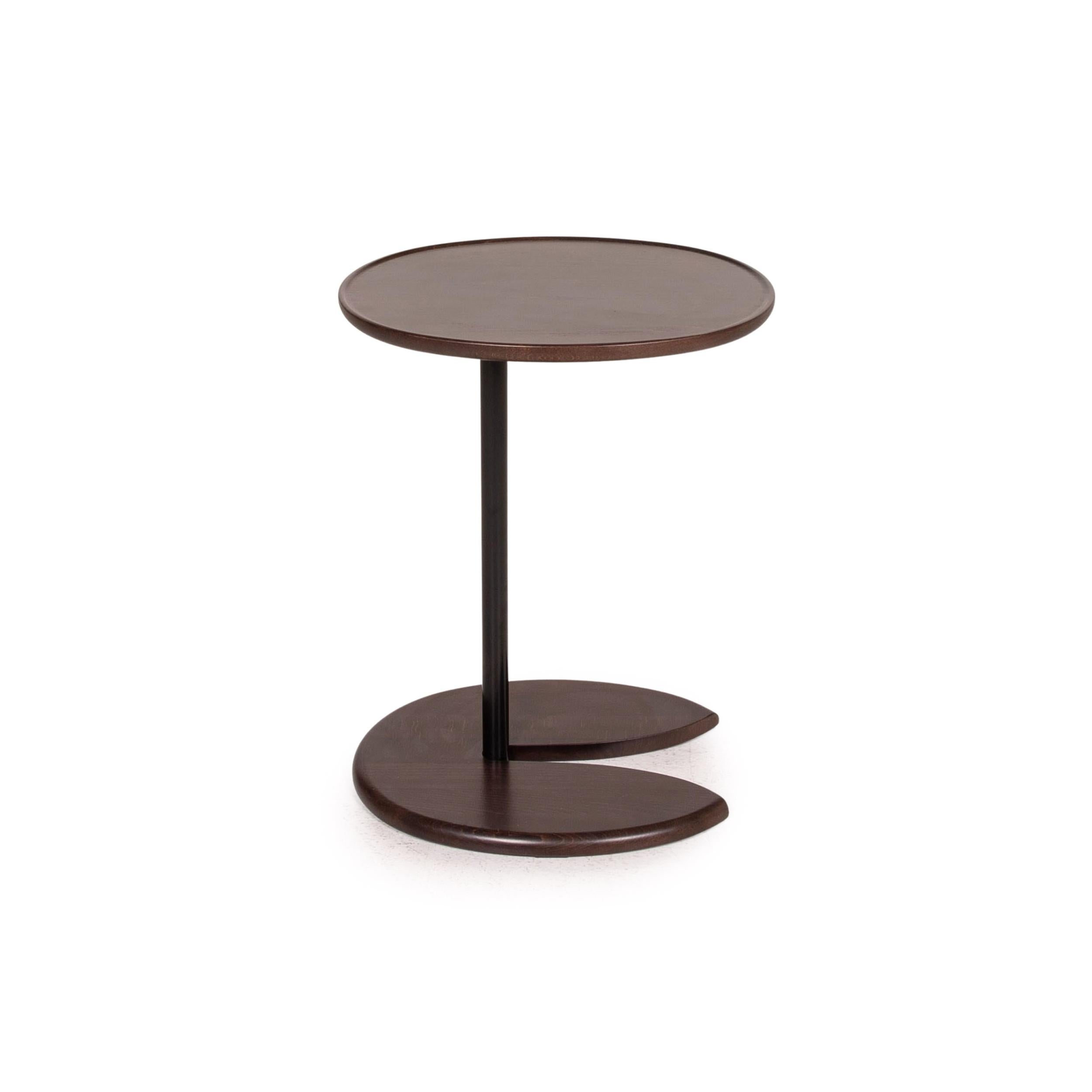 Contemporary Stressless Wood Side Table Dark Brown Table For Sale