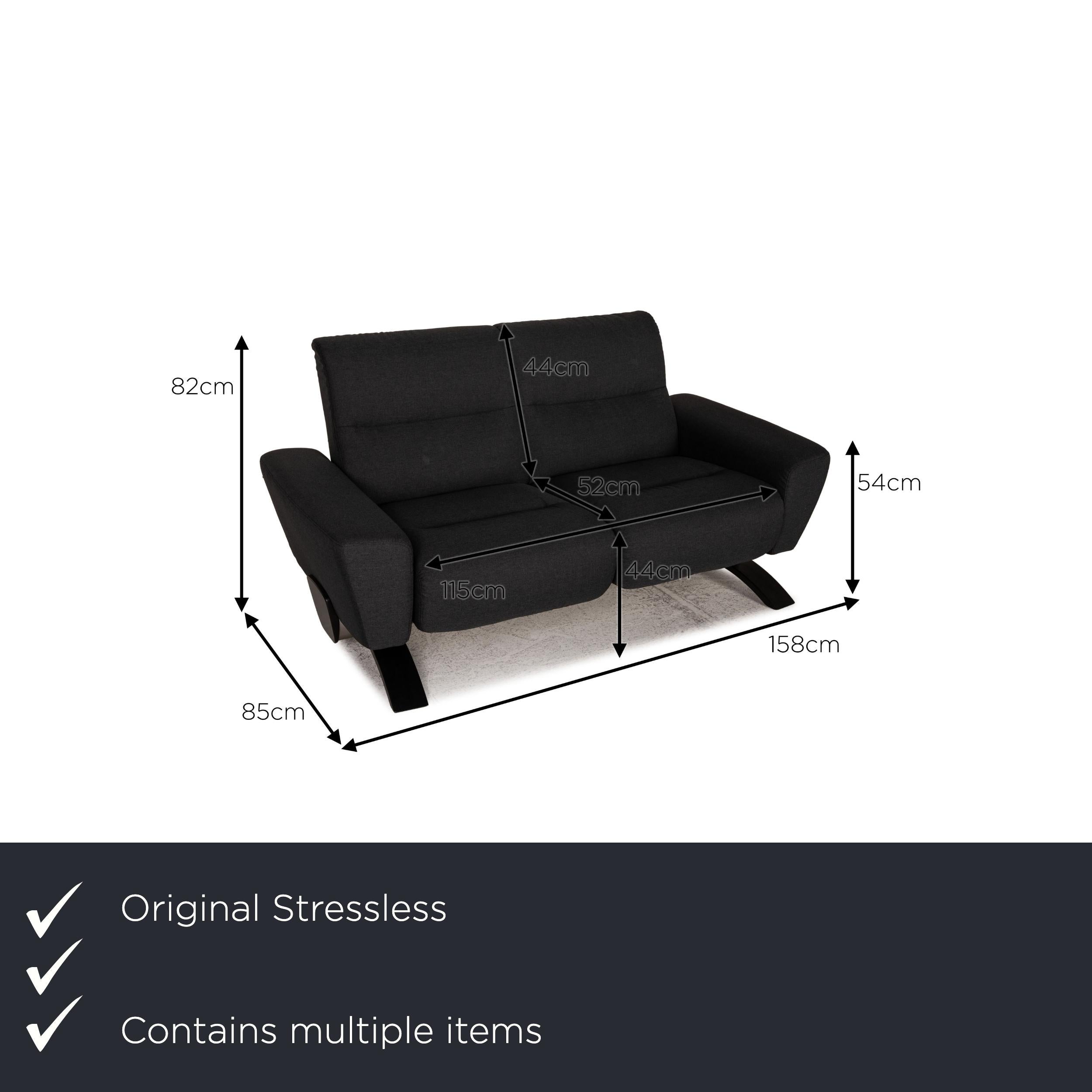 Moderne Ensemble de canapés deux places en tissu gris Dreistzer Couch Stressless You Julia en vente
