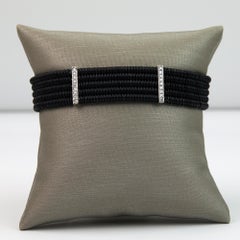 Stretch Cable and Diamond Cuff Bracelet