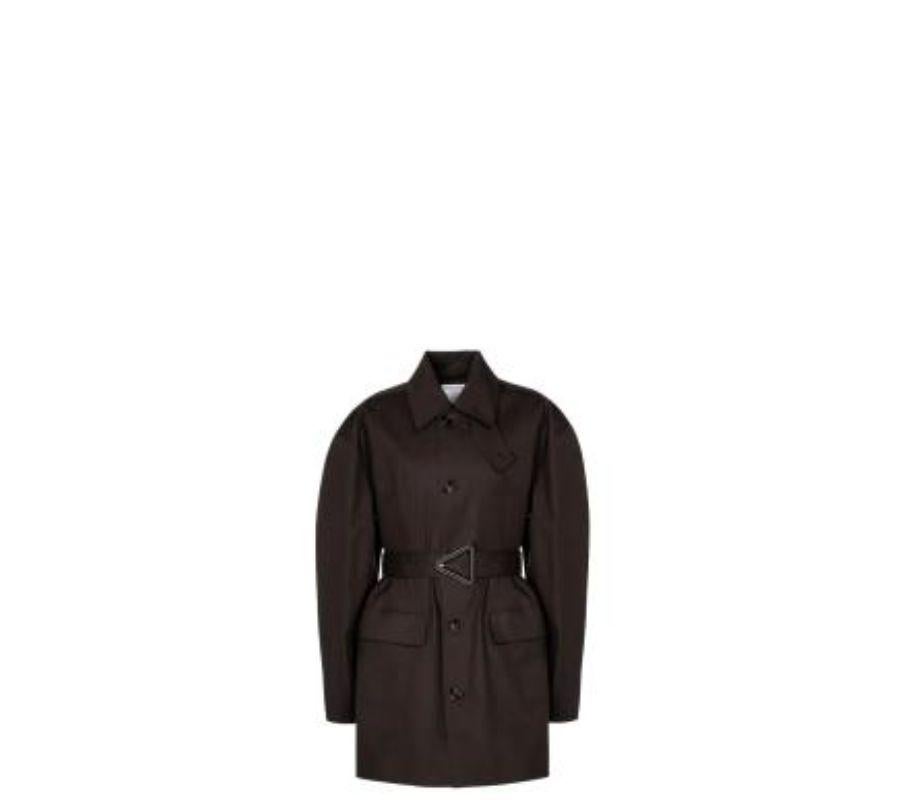 Stretch-cotton gabardine belted coat For Sale