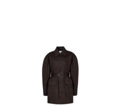 Stretch-cotton gabardine belted coat