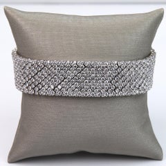 Stretch Diamond Cuff Bracelet Set in White Gold