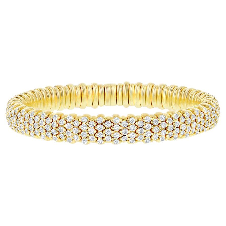 Bracciale flessibile elastico con diamanti da 5.30 carati