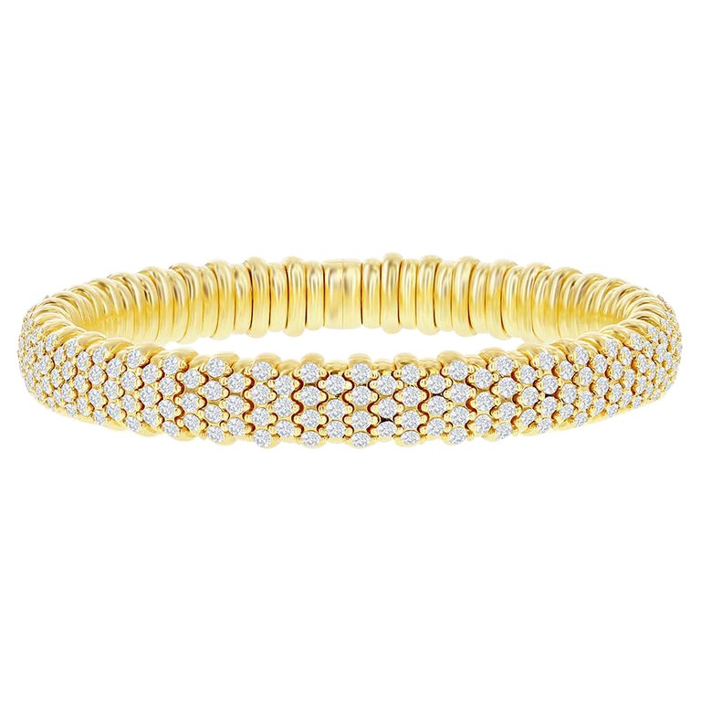 Stretch Flexible Diamond Bangle 5.30 Carats For Sale at 1stDibs