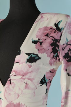 Stretch jersey bodysuit with flower print ALEXANDRE VAUTHIER