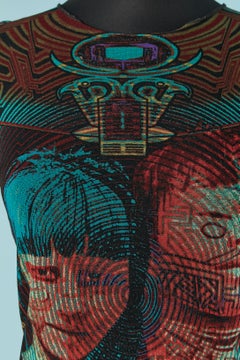 Stretch printed tulle top and wrap trouser ensemble Jean-Paul Gaultier Maille