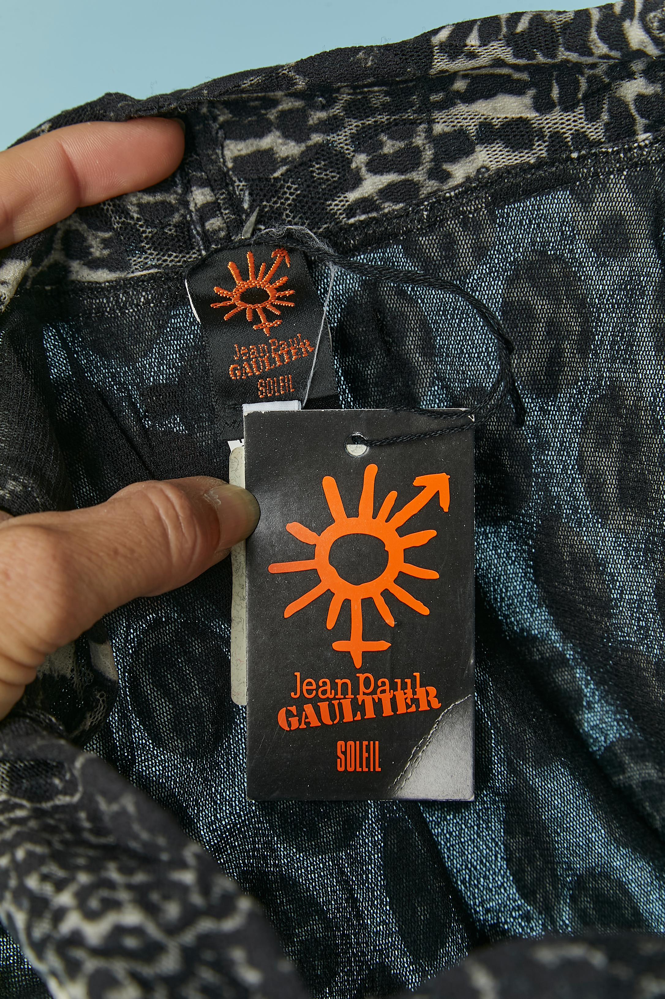 Robe en tulle extensible avec imprimé léopard et appliqué Jean Paul Gaultier Soleil en vente 3