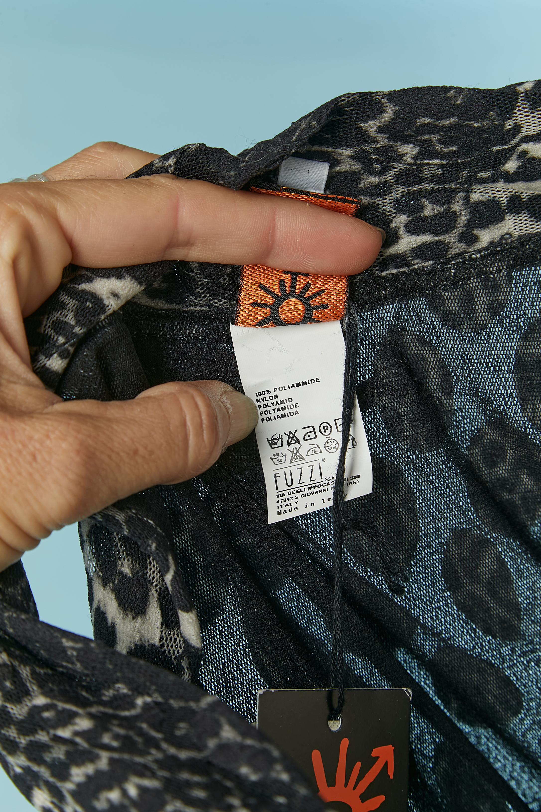 Robe en tulle extensible avec imprimé léopard et appliqué Jean Paul Gaultier Soleil en vente 4