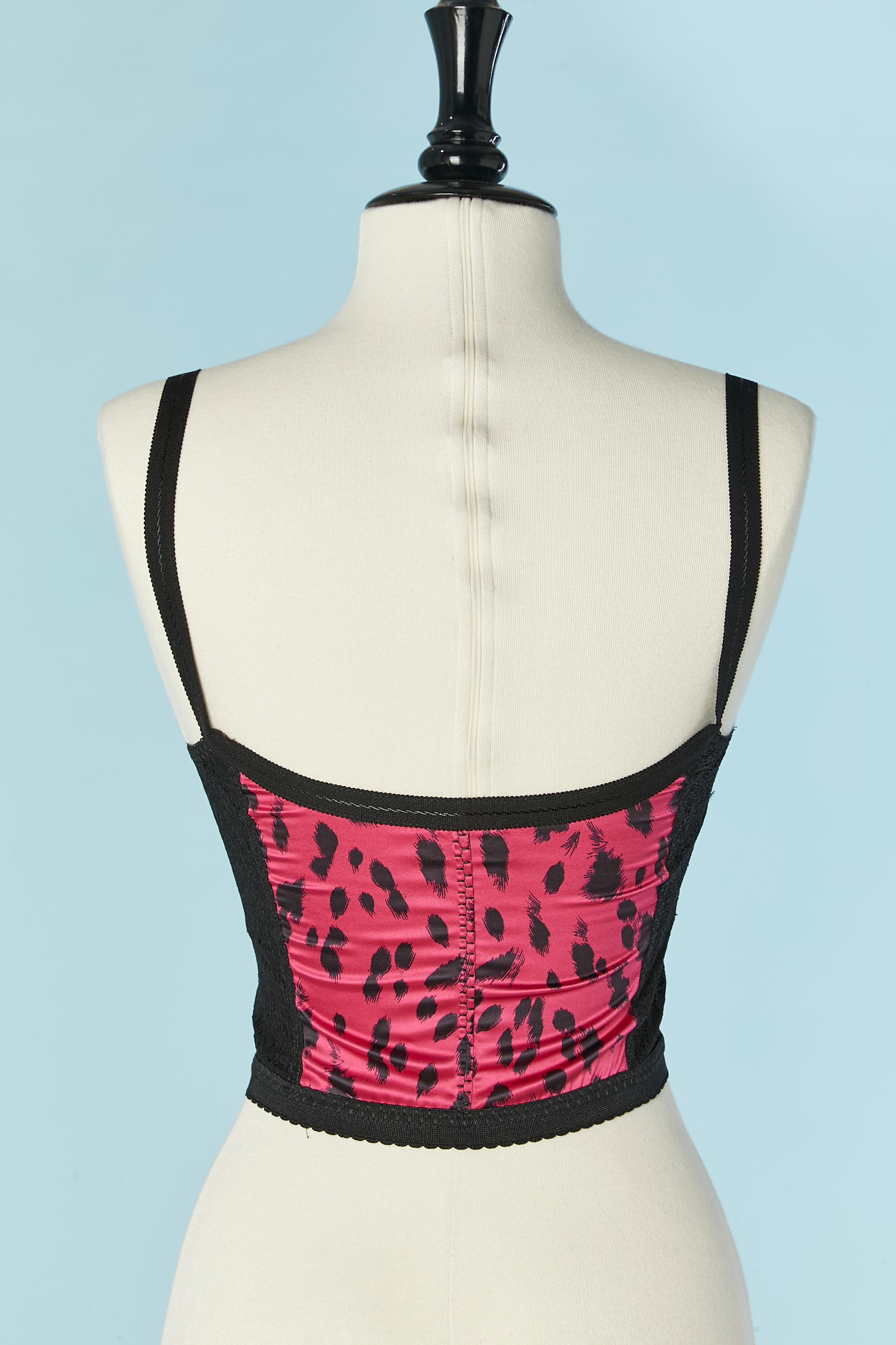 De las mujeres Bustier de tul elástico, encaje y tejido estampado D&G by DOLCE & GABBANA en venta