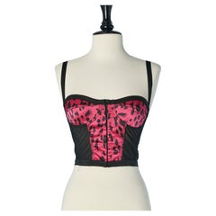 Bustier en tulle stretch, dentelle et tissu imprimé D&G by DOLCE & GABBANA