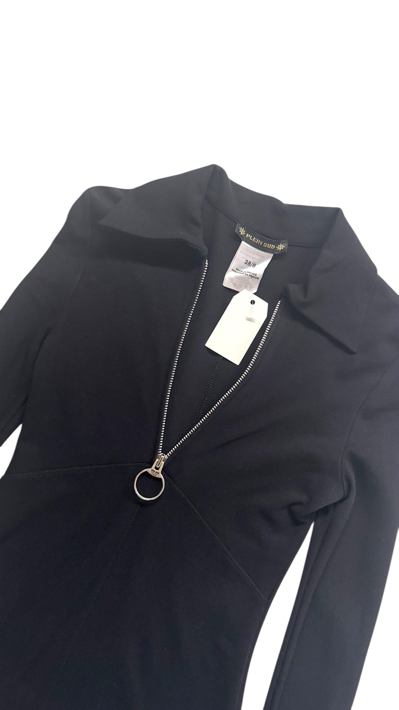 Stretch Zip-Front Mini Dress by Plein Sud - No import duty, we pay for it! in vendita 2