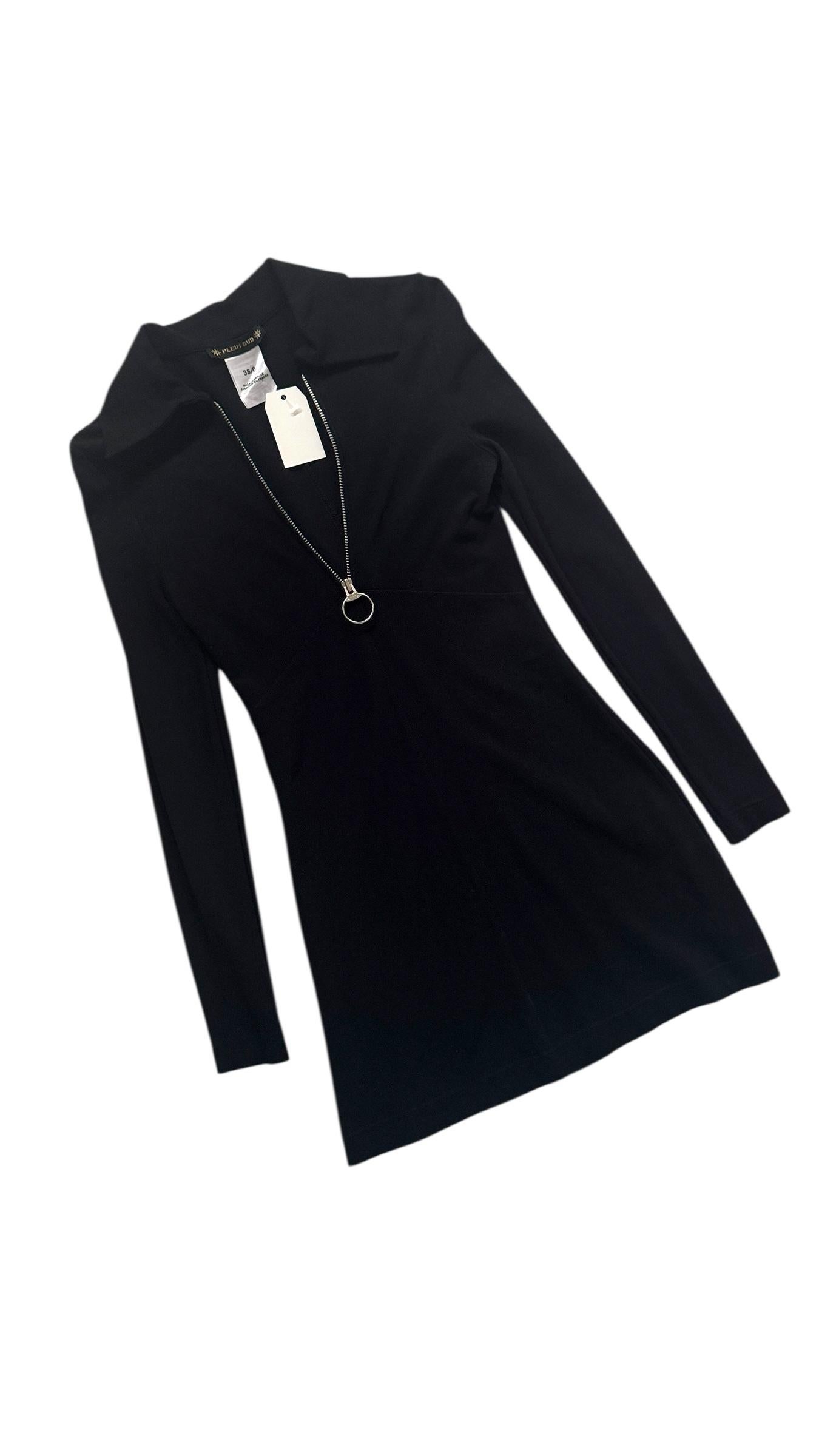 Stretch Zip-Front Mini Dress by Plein Sud - No import duty, we pay for it! in vendita 3