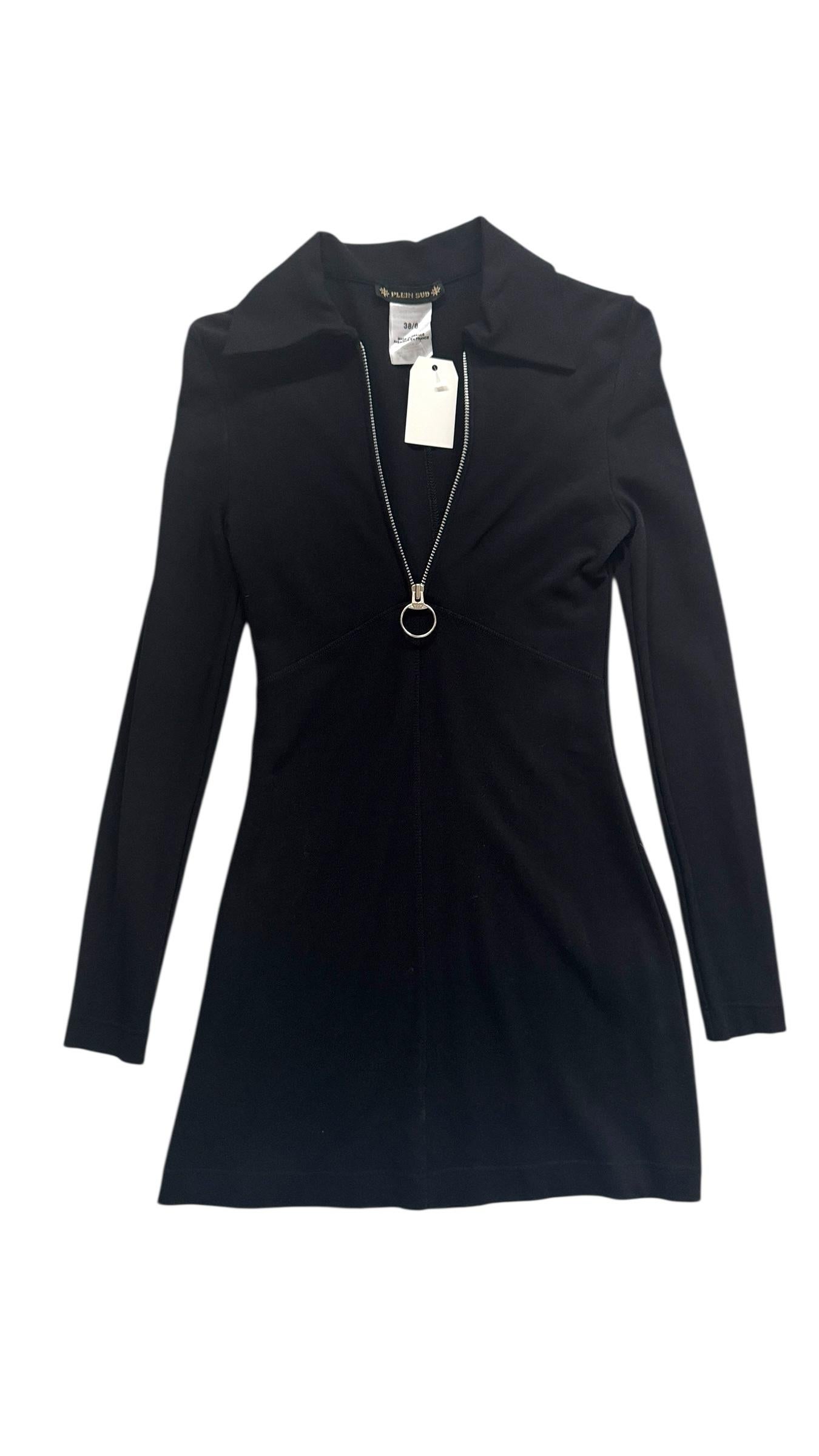 Stretch Zip-Front Mini Dress by Plein Sud - No import duty, we pay for it! in vendita 4