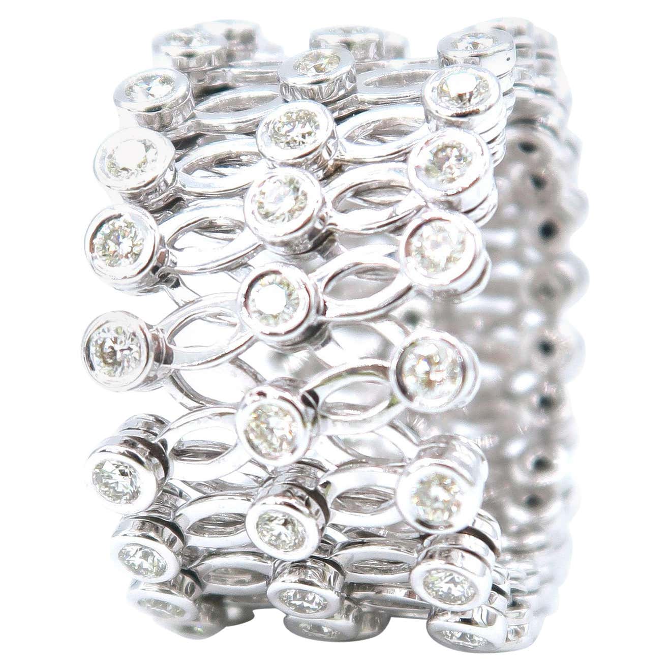 Comfortable Stretch Rings Stretchable Diamond White Gold Band Ring Bangle Arthritis Suitable ...