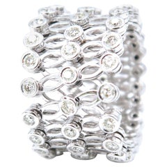 Stretchable Diamond White Gold Band Ring Bangle Arthritis Suitable Comfort