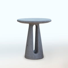Striata Side Table by Ricardo Rodriguez Elias in Volcanic Stone