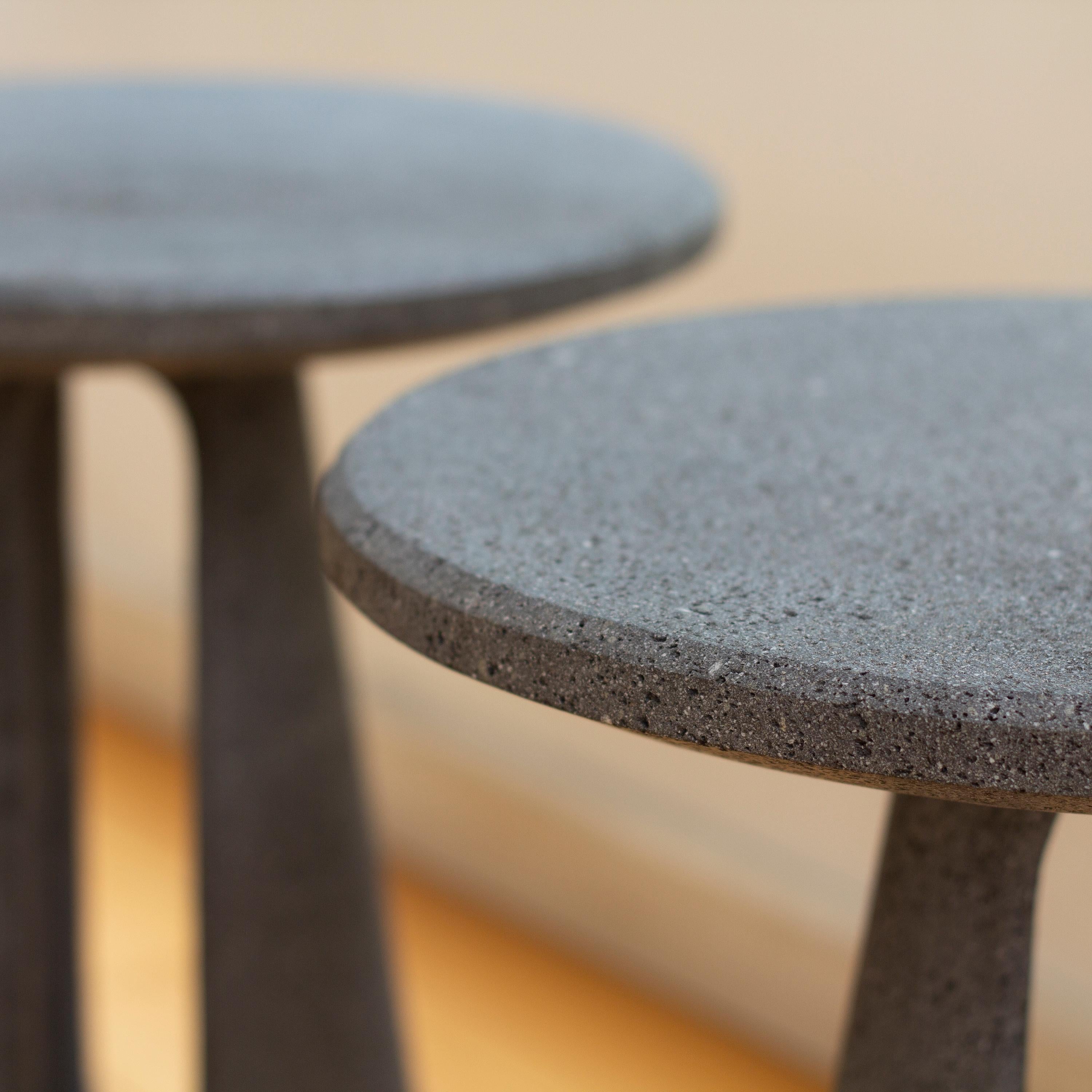 Brutalist Striata, Side-Table Made of Volcanic Stone by CMX For Sale