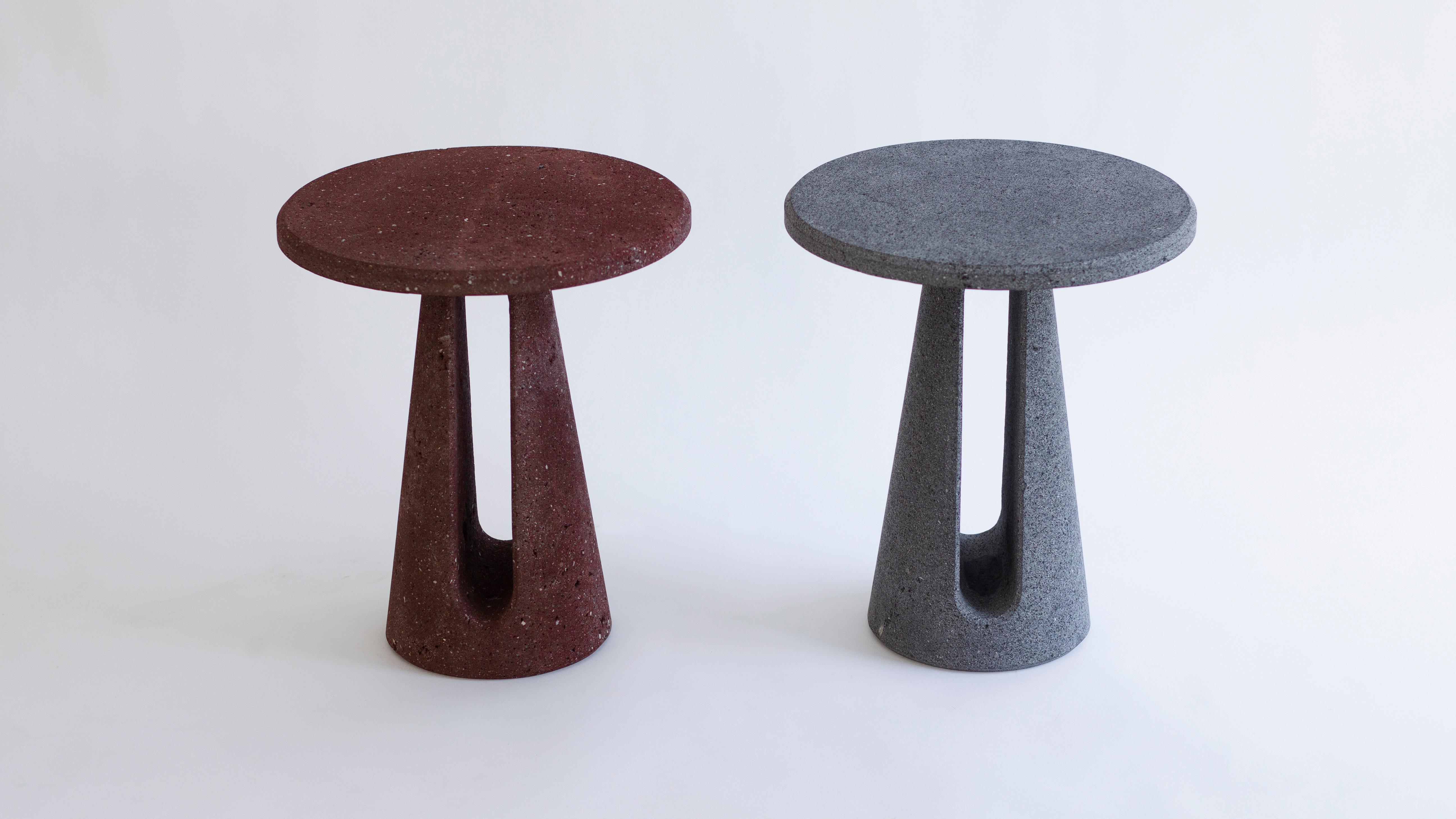 Contemporary Striata, Side-Table Made of Volcanic Stone by CMX For Sale