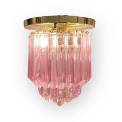 Striated Murano Ceiling Lamp, 1980s