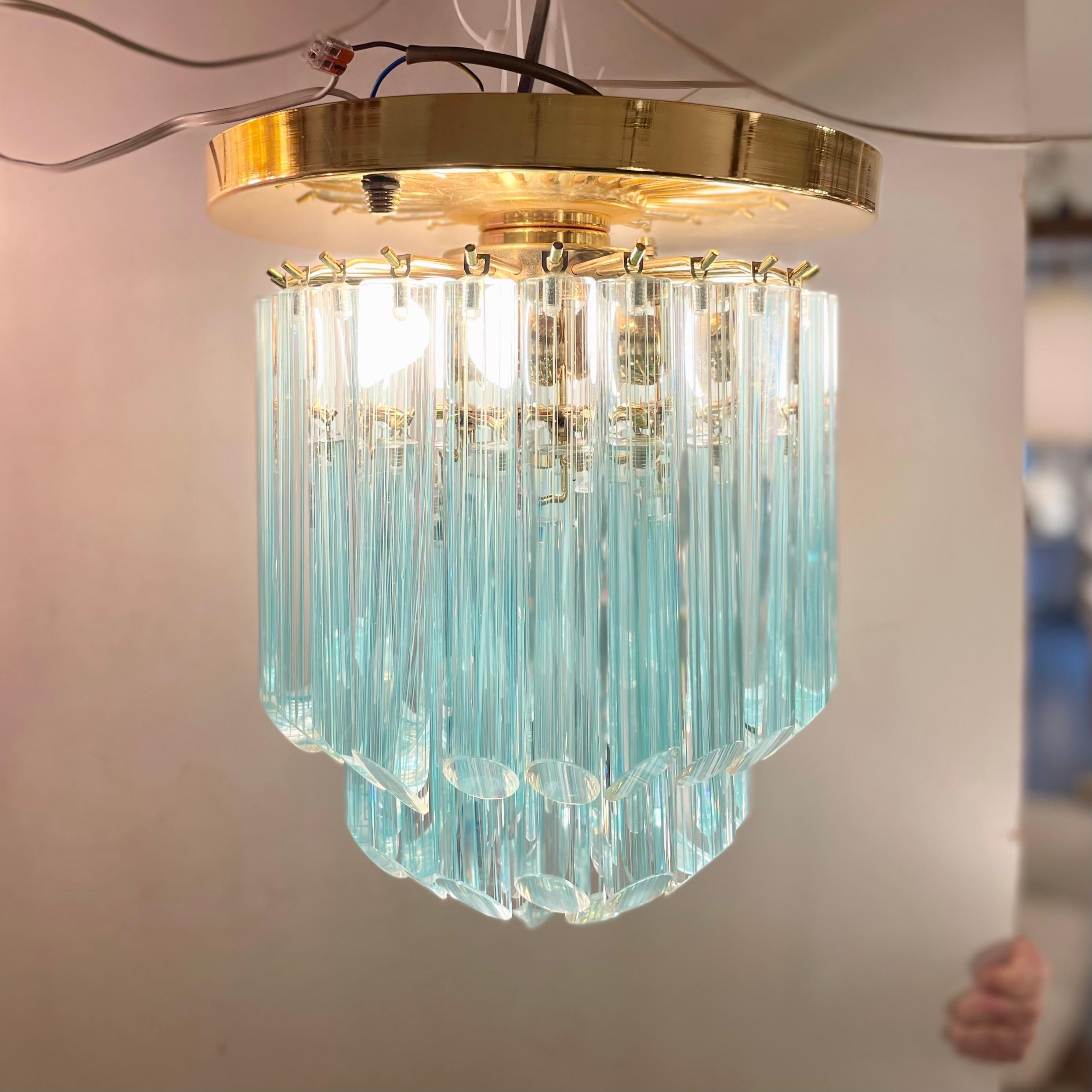 Hollywood Regency Striated Murano Ceiling Lamp, 1980s For Sale
