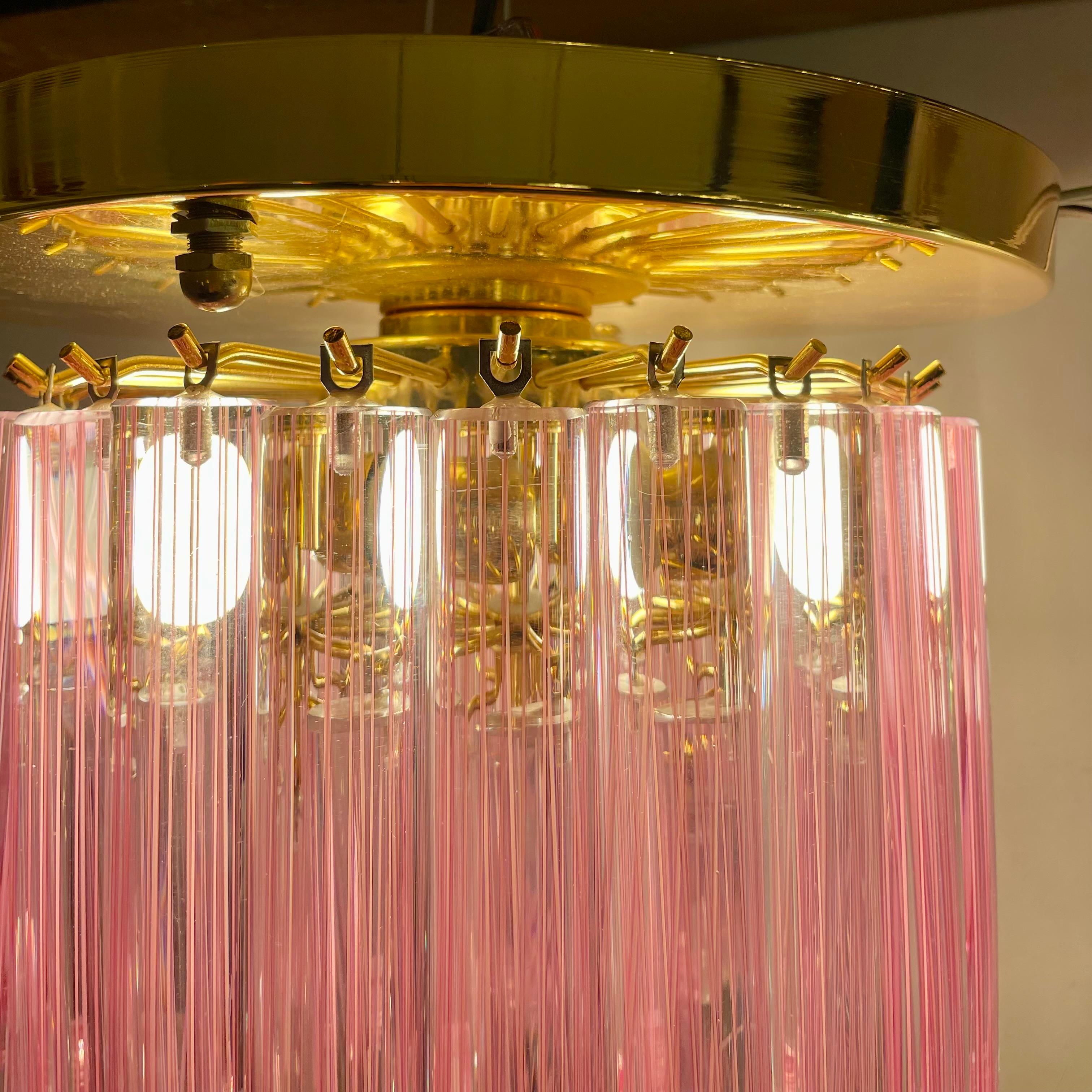 Striated Murano Ceiling Lamp, 1980s In Good Condition For Sale In Brussel, BE