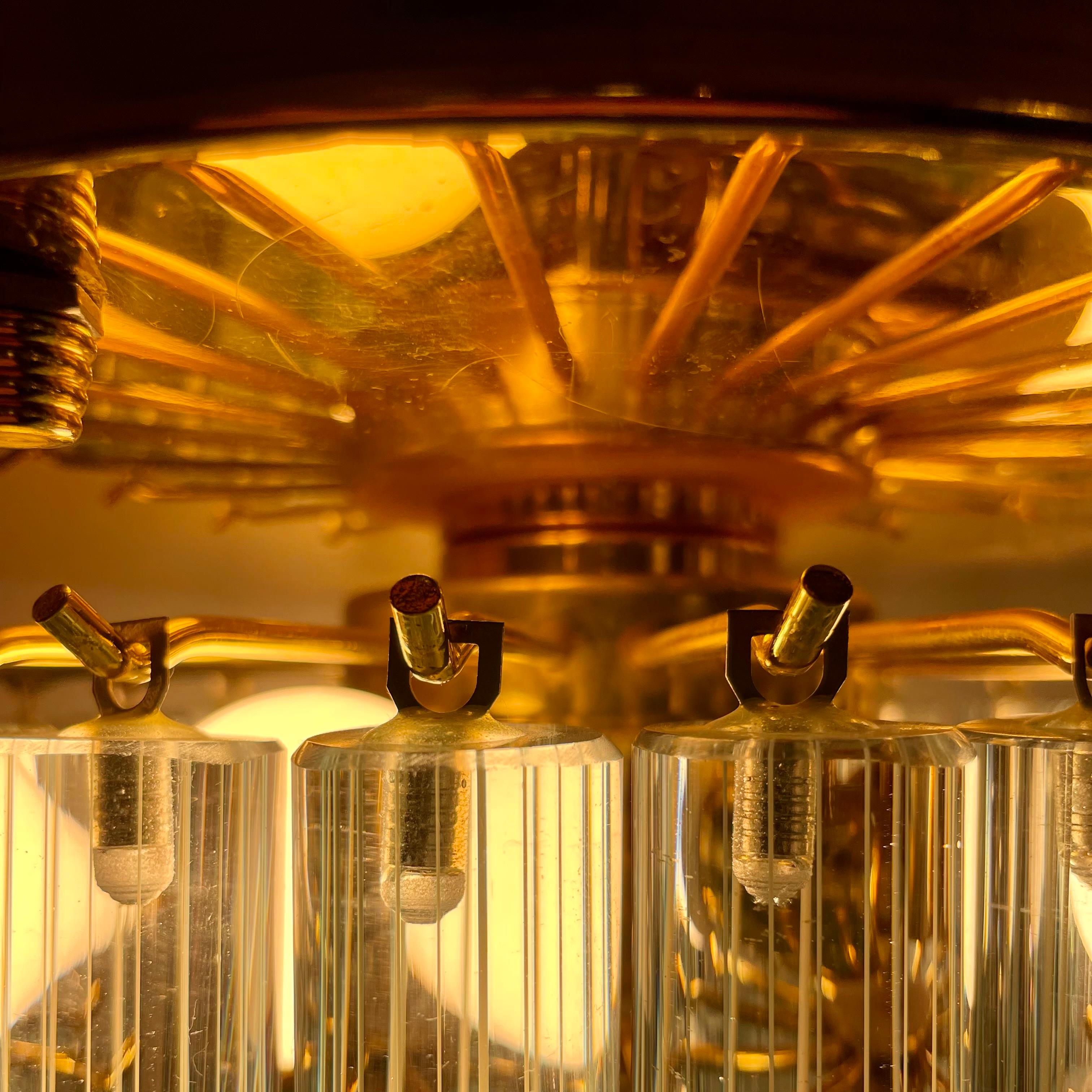 Striated Murano Ceiling Lamp, 1980s In Good Condition For Sale In Brussel, BE
