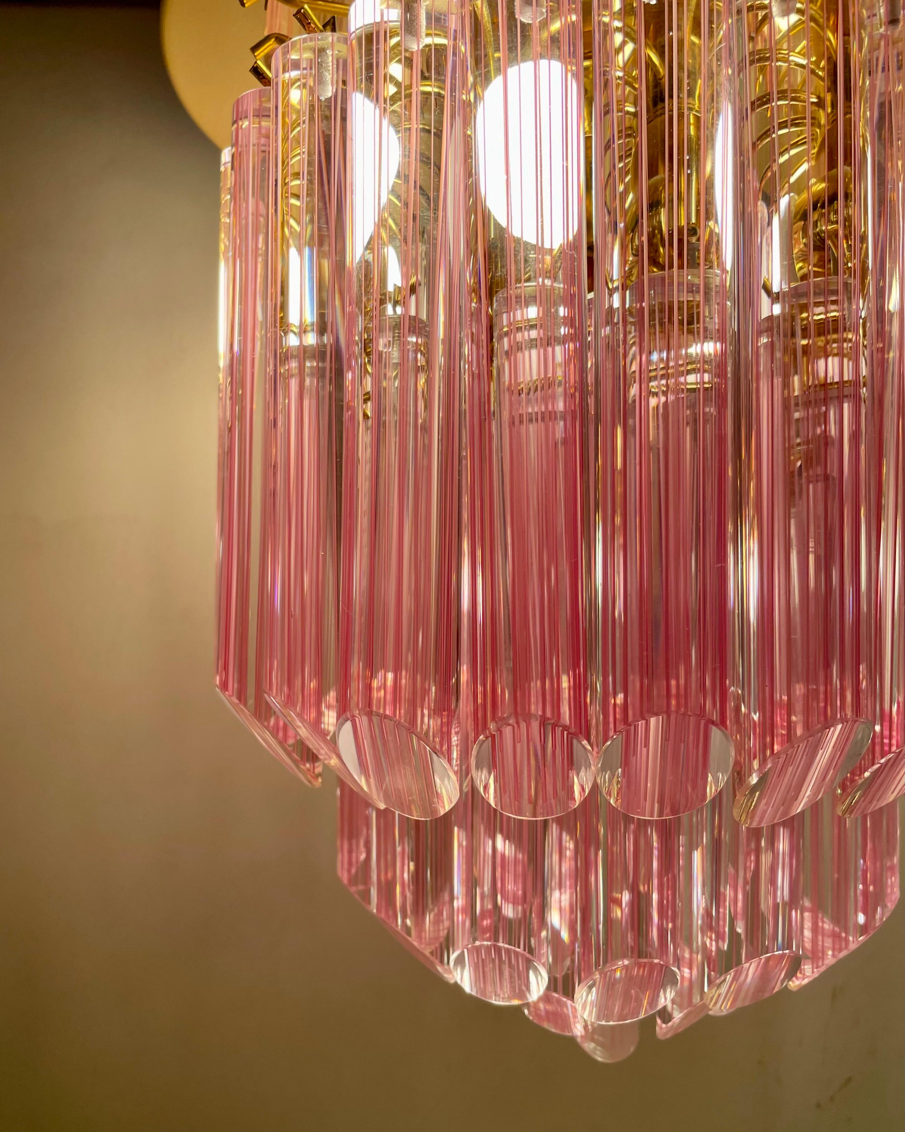 Late 20th Century Striated Murano Ceiling Lamp, 1980s For Sale
