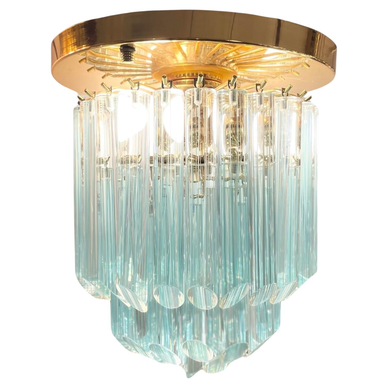 Striated Murano Ceiling Lamp, 1980s For Sale