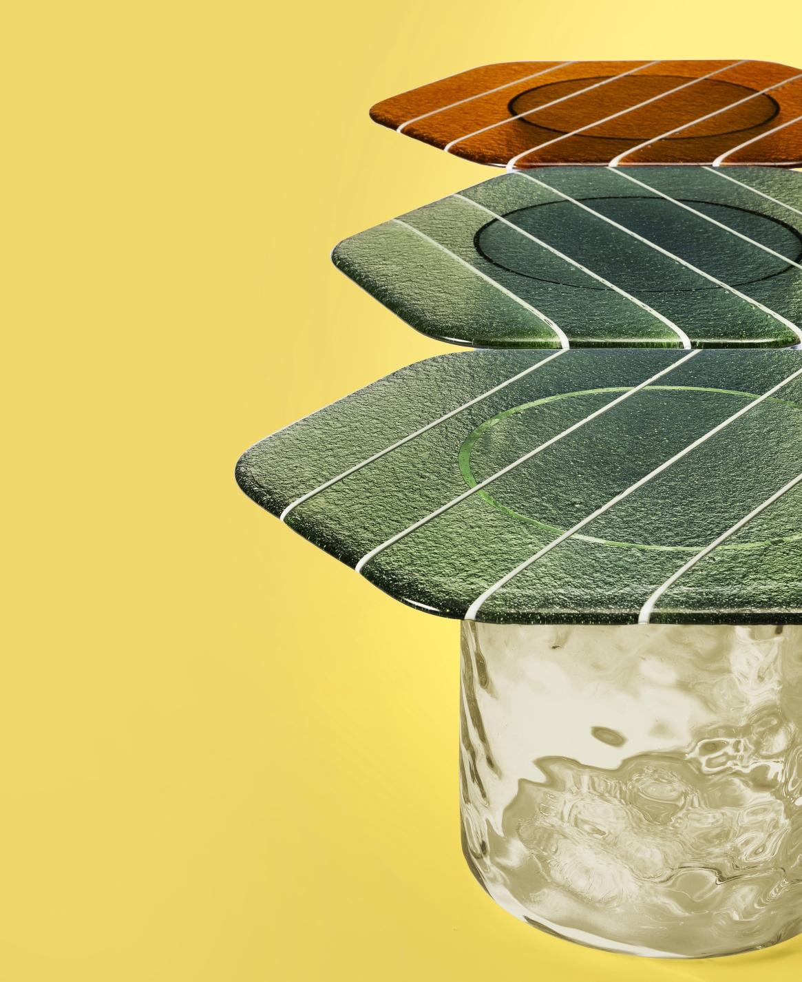 Table basse haute en verre de Murano Striche par Matteo Zorzenoni en vente 5